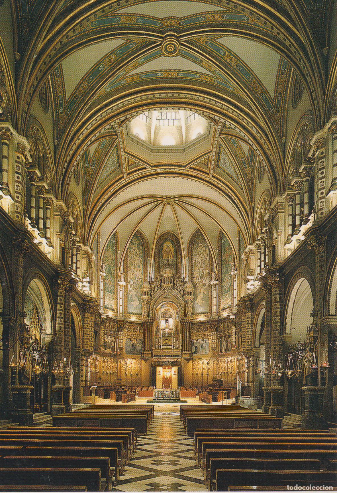 Postales: MONTSERRAT, INTERIOR DE LA BAS&Iacute;LICA - ESCUDO DE ORO N&ordm;24 - S/C