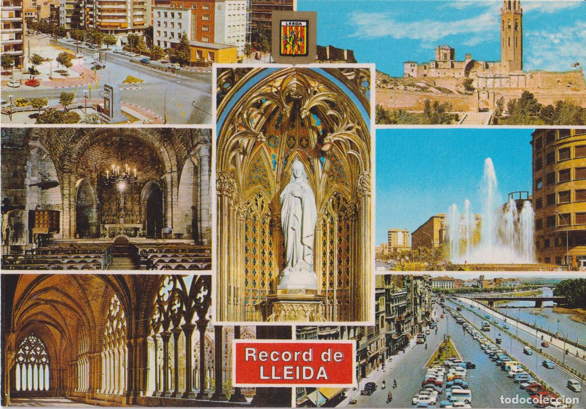Postales: LLEIDA, DIFERENTES ASPECTOS - ESCUDO DE ORO N&ordm;75 - CIRCULADA