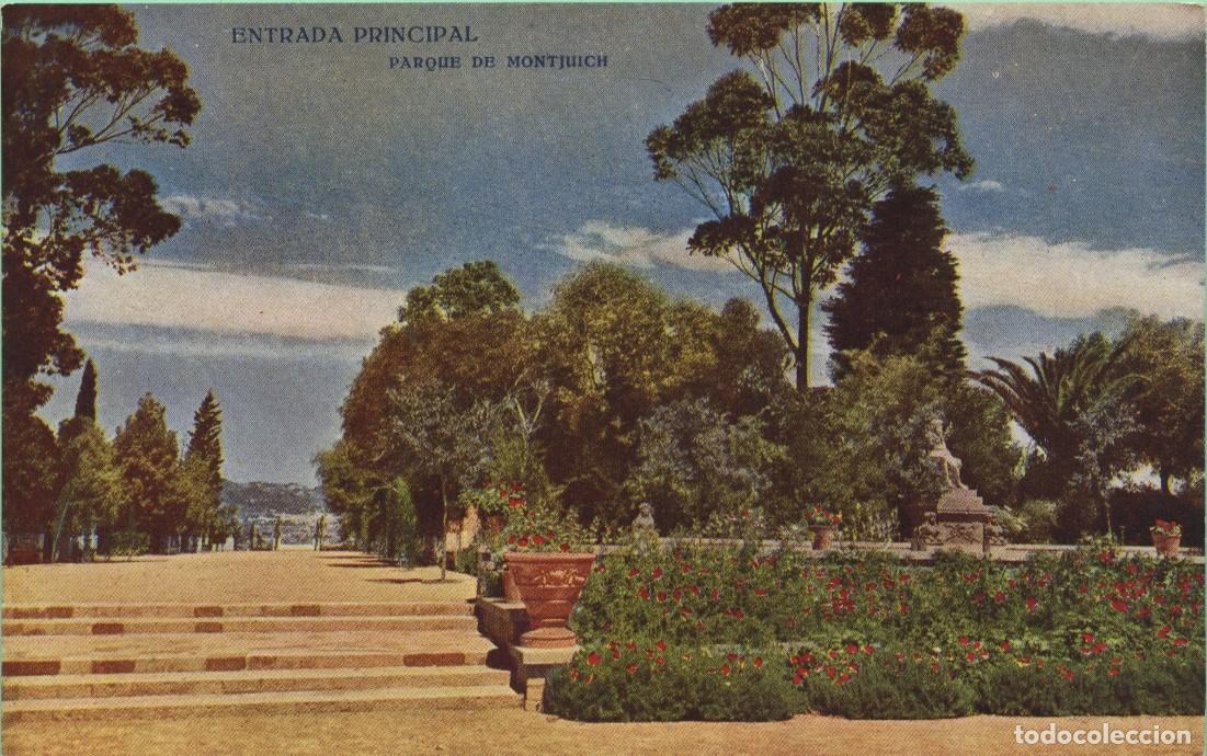 Postales: N&ordm; 629-Parque de Montjuich. Entrada principal. Barcelona. Sin circular. EDICIONES VICTORIA