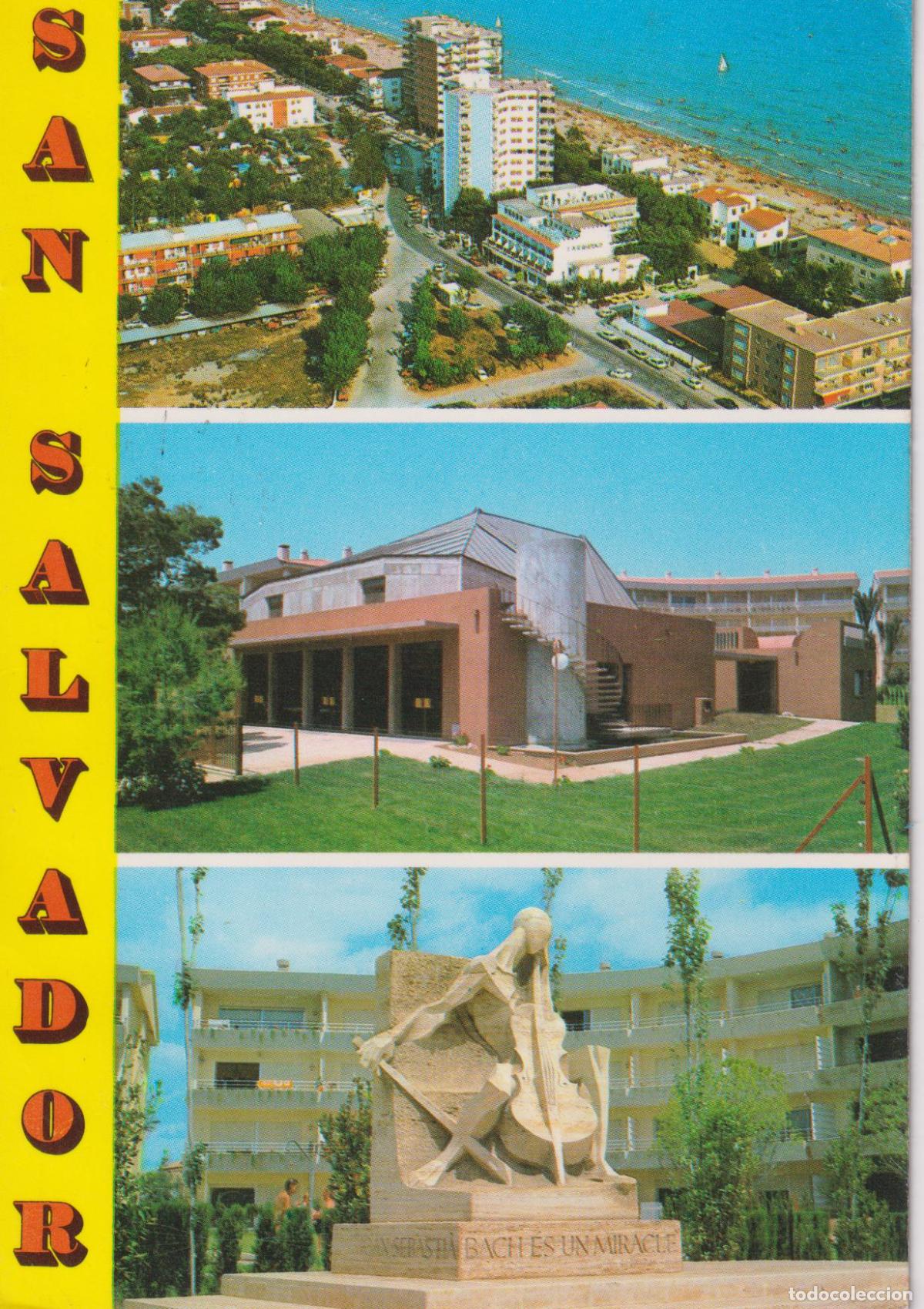 Postales: SAN SALVADOR (EL VENDRELL) AUDITORIO, MONUMENTO A PAU CASALS - FOTOCOLOR RAYMOND N&ordm;40 - CIRCULADA