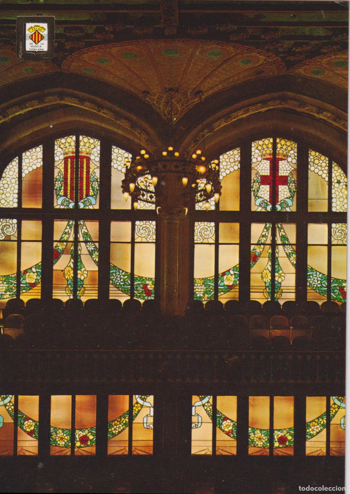 Postales: PALAU DE LA MUSICA CATALANA 1&ordf; SERIE - FINESTRALS DE LA SALA DE CONCERTS - ESC.DE ORO N&ordm;5 - S/C