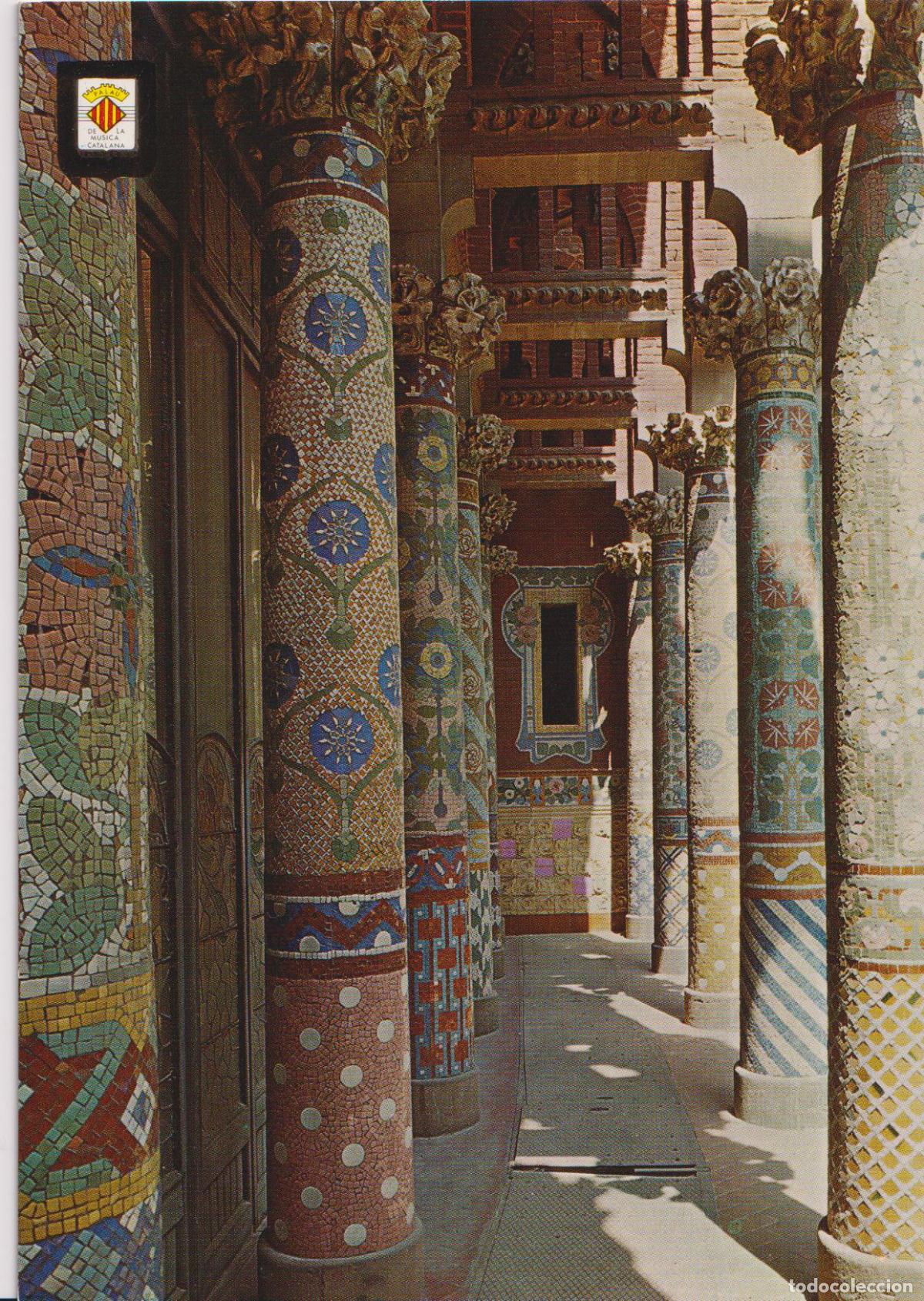 Postales: PALAU DE LA MUSICA CATALANA 2&ordf; SERIE - FA&Ccedil;ANA COLUMNATA DEL BALC&Oacute; PRINCIPAL - ESC.DE ORO N&ordm;11 - S/C