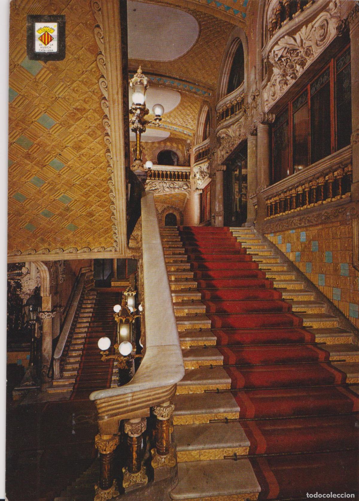 Postales: PALAU DE LA MUSICA CATALANA 2&ordf; SERIE - ESCALINATA PRINCIPAL - ESC.DE ORO N&ordm;12 - S/C