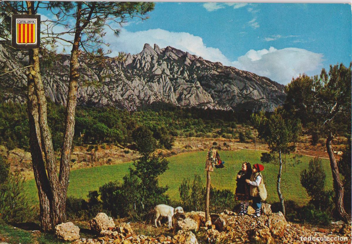 Postales: CATALUNYA T&Iacute;PICA, PEREGRINS A MONTSERRAT - SOBERANAS N&ordm;373 - ESCRITA 1964