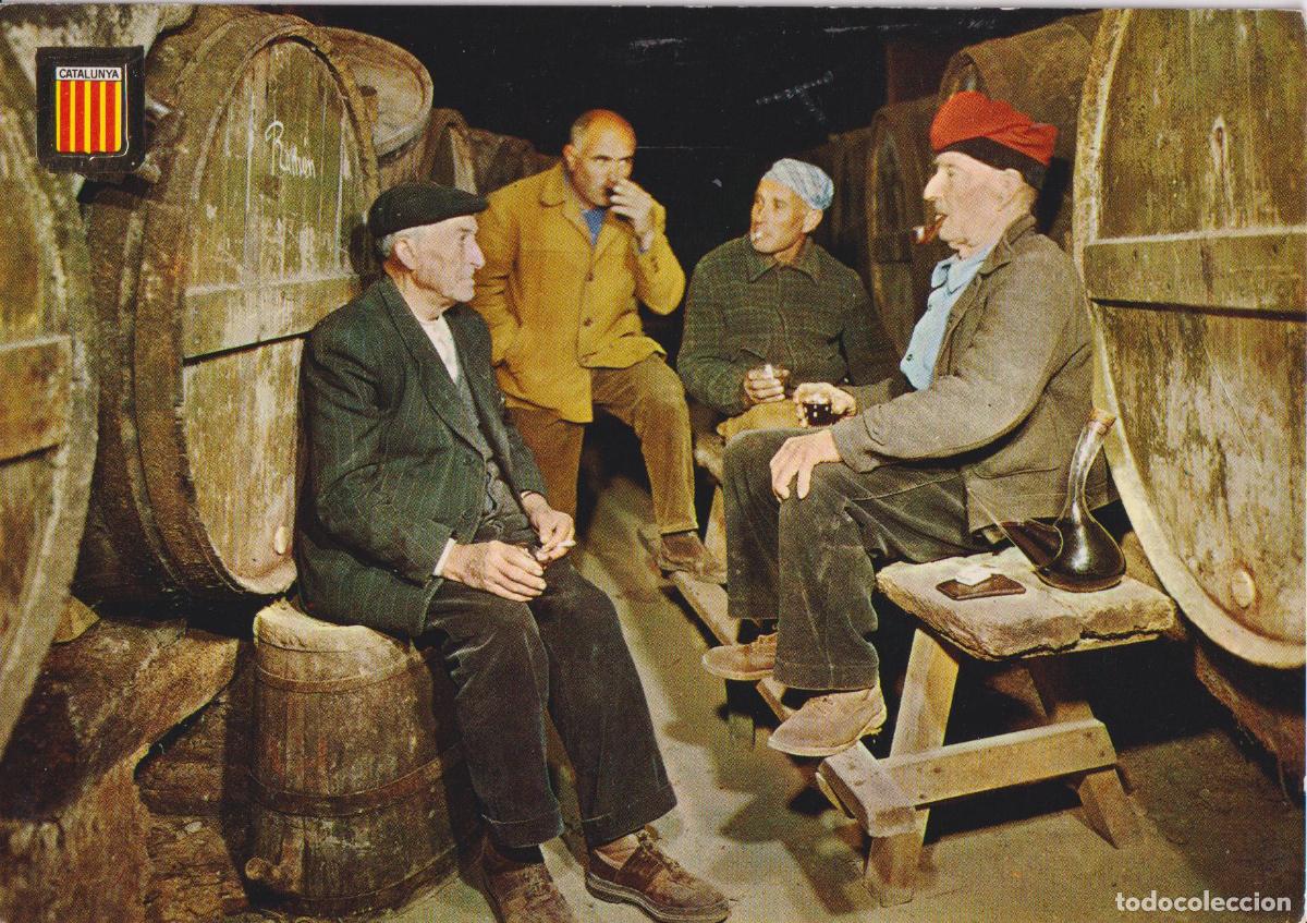 Postales: CATALUNYA T&Iacute;PICA, CELLER I DEGUSTACI&Oacute; DE LA BOTA DEL RAC&Oacute; - SOBERANAS N&ordm;1202 - ESCRITA 1969