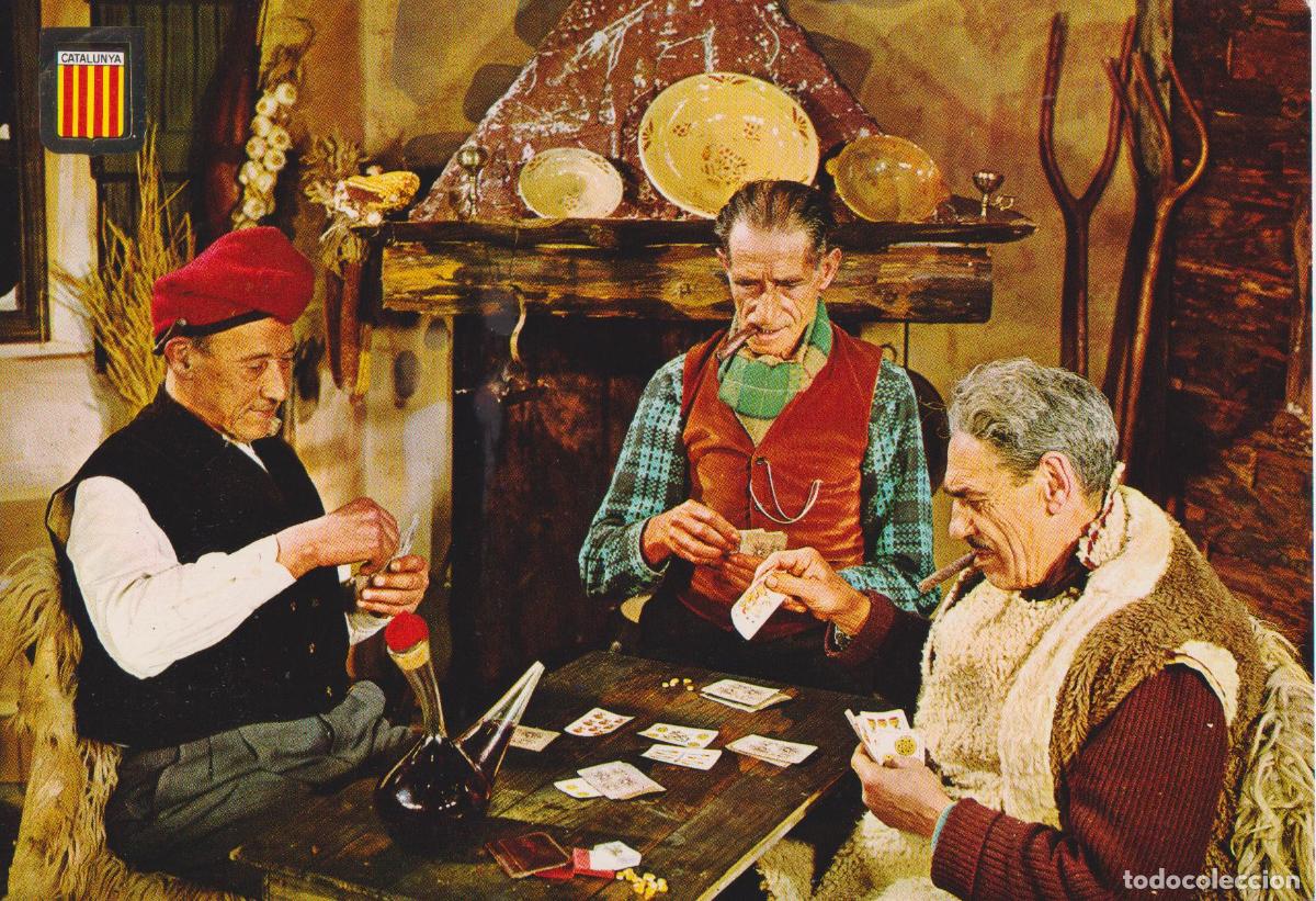Postales: CATALUNYA T&Iacute;PICA, RUMIANT LA JUGADA - ESCUDO DE ORO N&ordm;1248 - ESCRITA 1967