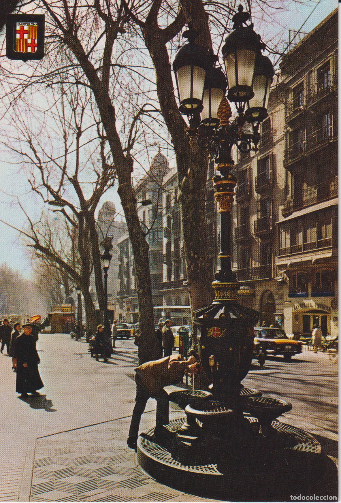 Postales: BARCELONA, RAMBLES Y FONT DE CANALETES - ESCUDO DE ORO N&ordm;3 - S/C