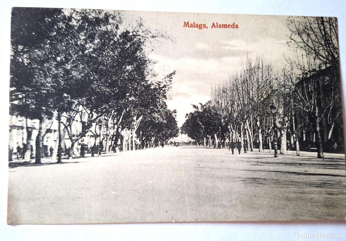 Postales: MALAGA - POSTAL MUY ANTIGUA MANUSCRITA EN 1922 - ALAMEDA MALAGA - BUEN ESTADO
