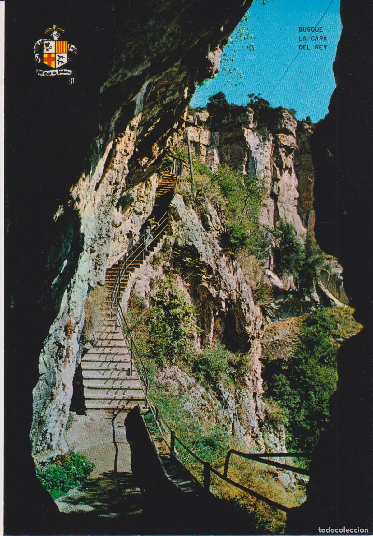 Postales: SANT MIQUEL DEL FAI, ESCALERA DE AXCESO A LA GRUTA - EDITA FITER - CIRCULADA