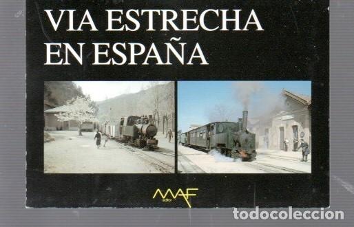 Postales: POSTAL DE TREN DE VIA ESTRECHA EN ESPA&Ntilde;A DE PARQUE MOTOR EDITOR MAF BARCELONA