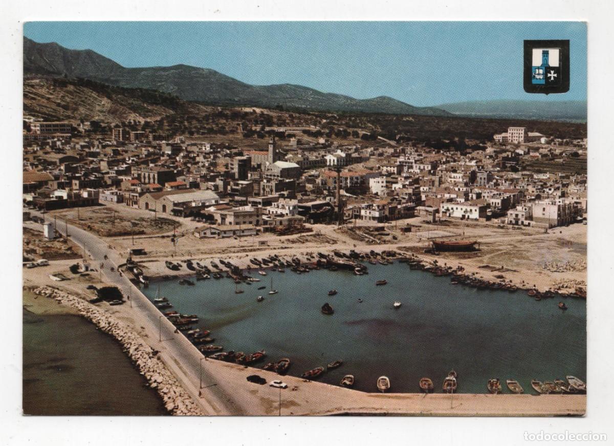 Postales: SAN CARLOS DE LA RAPITA VISTA PARCIAL AEREA ESCUDO DE ORO SIN ESCRIBIR IMAGEN DE LAS DOS CARAS