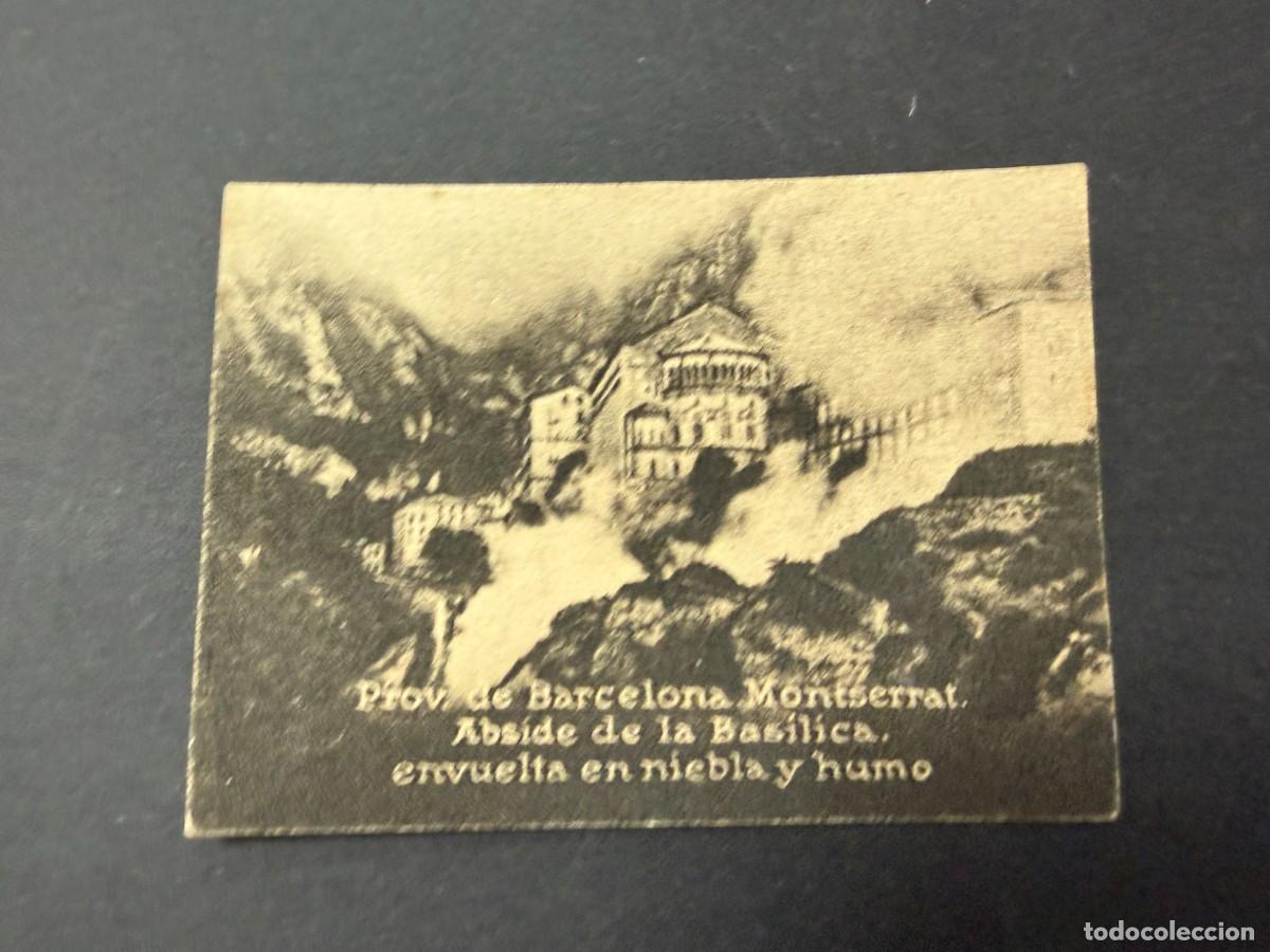 Postales: POSTAL ORIGINAL. D&Eacute;CADA A&Ntilde;OS 30. BARCELONA. MONSTSERRAT. ABSIDE DE LA BAS&Iacute;LICA ENVUELTA EN NIEBLA
