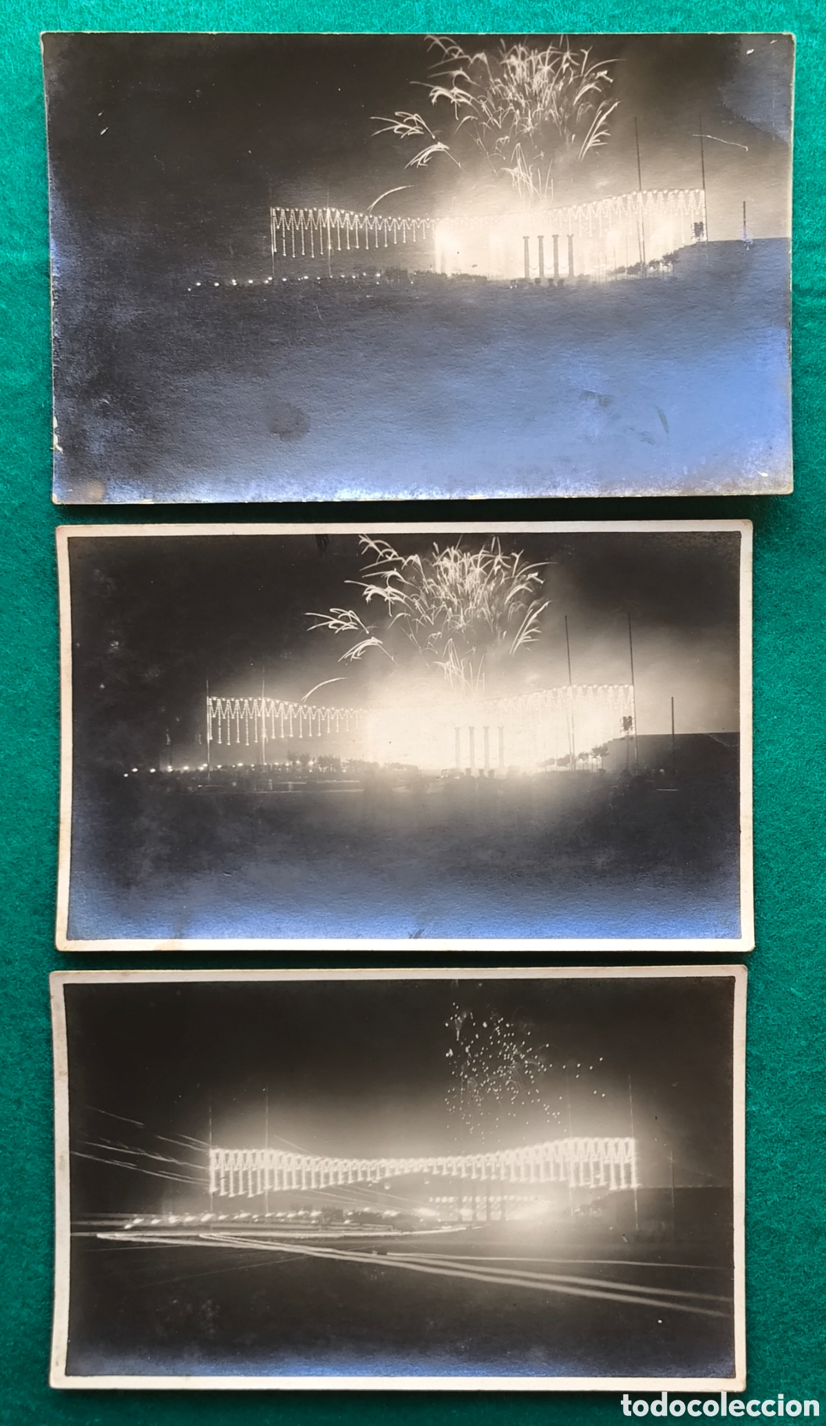 Postales: MONTJU&Iuml;C EXPOSICI&Oacute;N INTERNACIONAL FUEGOS ARTIFICIALES POSTAL FOTOGR&Aacute;FICA LOTE 3 BARCELONA 1929