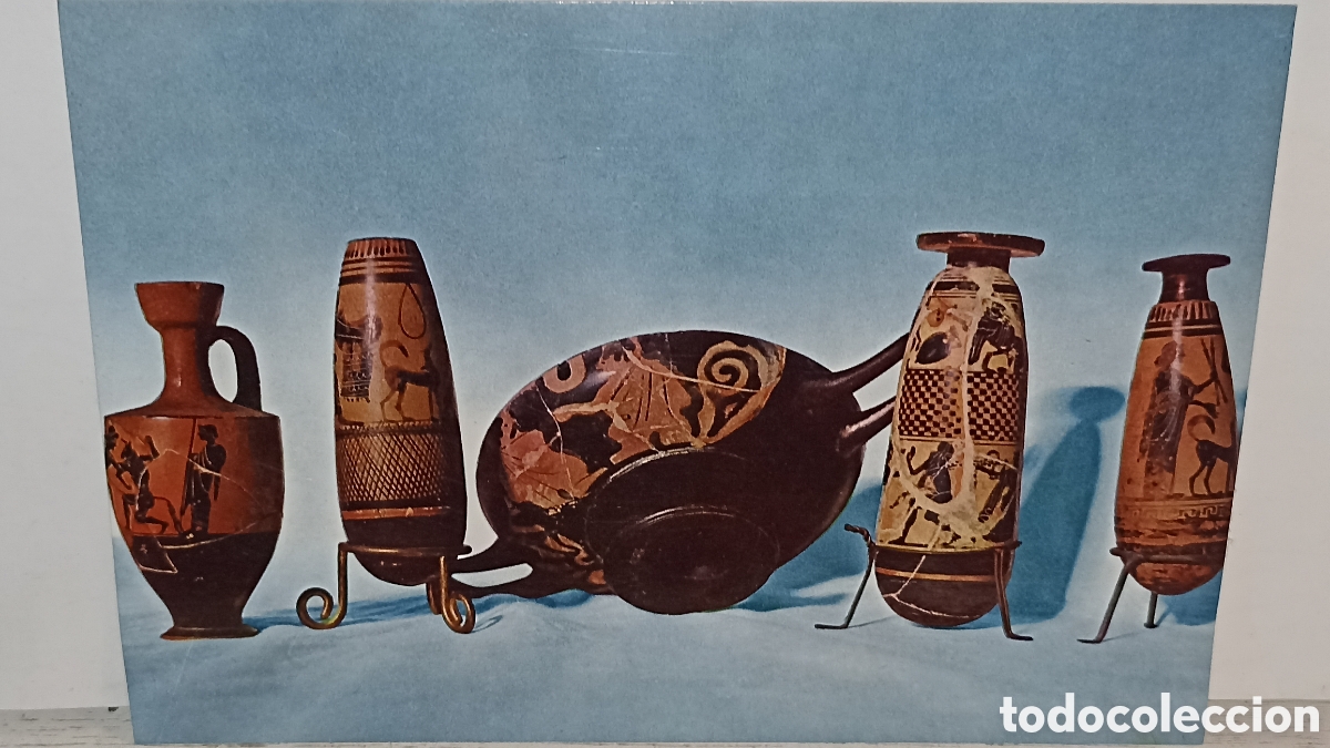Postales: MINT!! Alabastrones &aacute;ticos de figuras negras museo de Ampurias