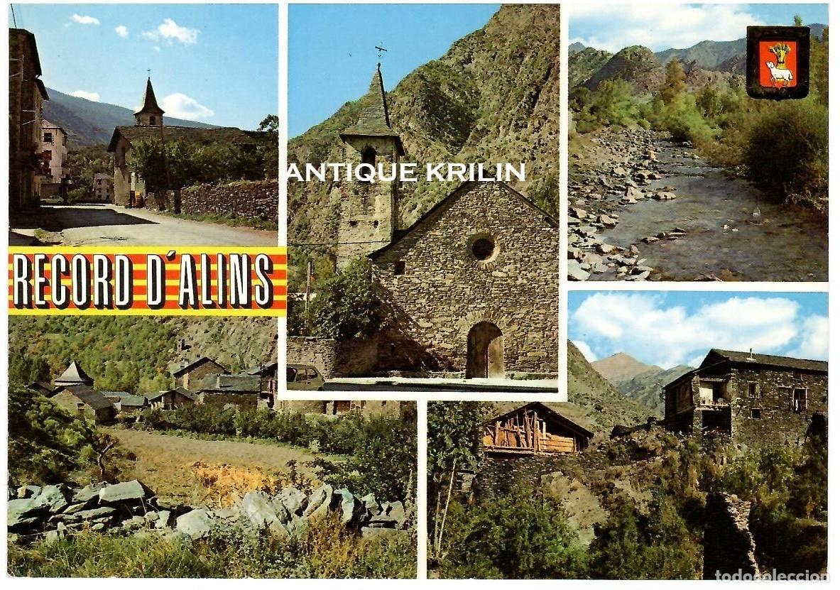 Postales: SERIE PIRINEU CATALA N&ordm; 142 VALL FARRERA , ALINS / DIFERENTS ASPECTES / ESCUDO DE ORO / SIN FRANQUEA