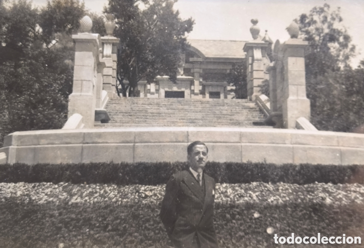 Postcards: MONTJU&Iuml;C ESCALES DEL GENERALIFE JARDINS LARIBAL POSTAL FOTOGR&Aacute;FICA BARCELONA C. 1935