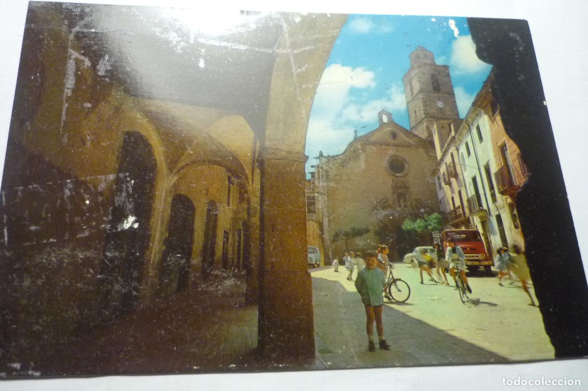 Postales: postal l&acute;aleixar .-plaza iglesia cm