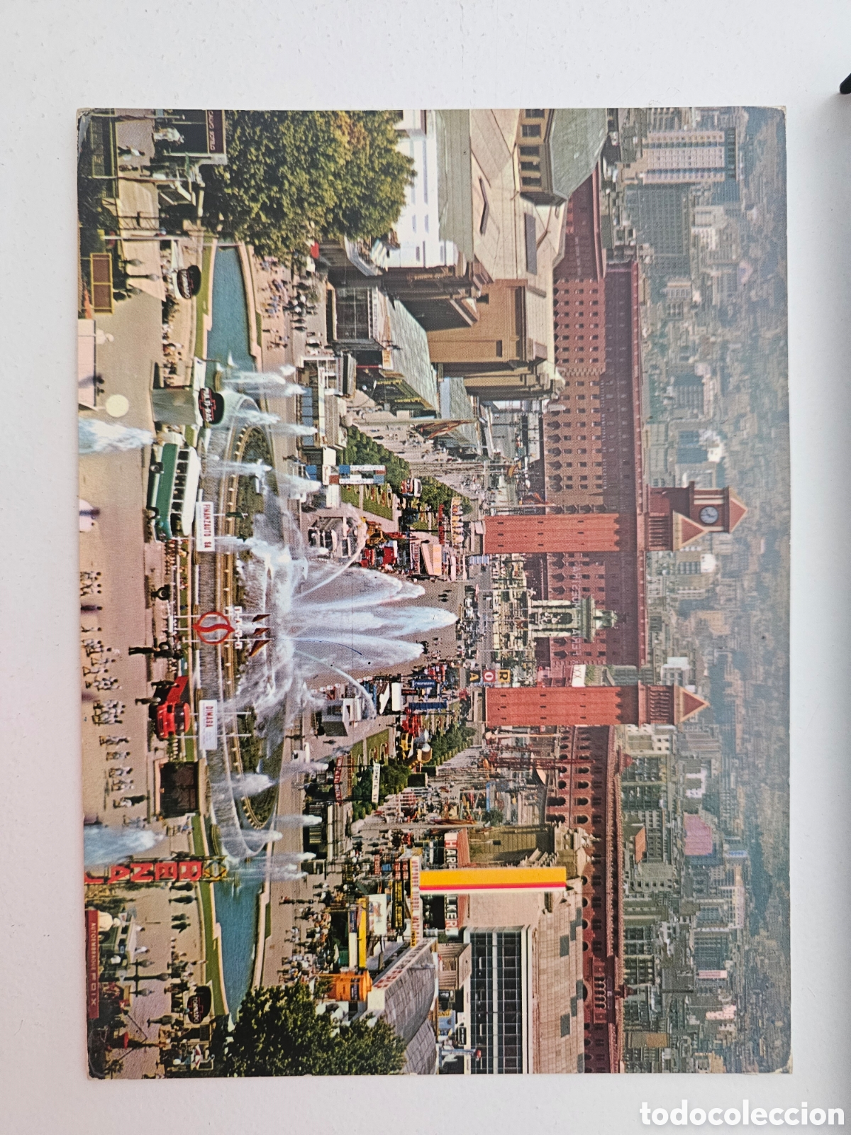Postales: Postal Antigua Barcelona - Parque de Montju&iuml;ch, Surtidor Gigante (Zerkowitz, N.&ordm; 405)
