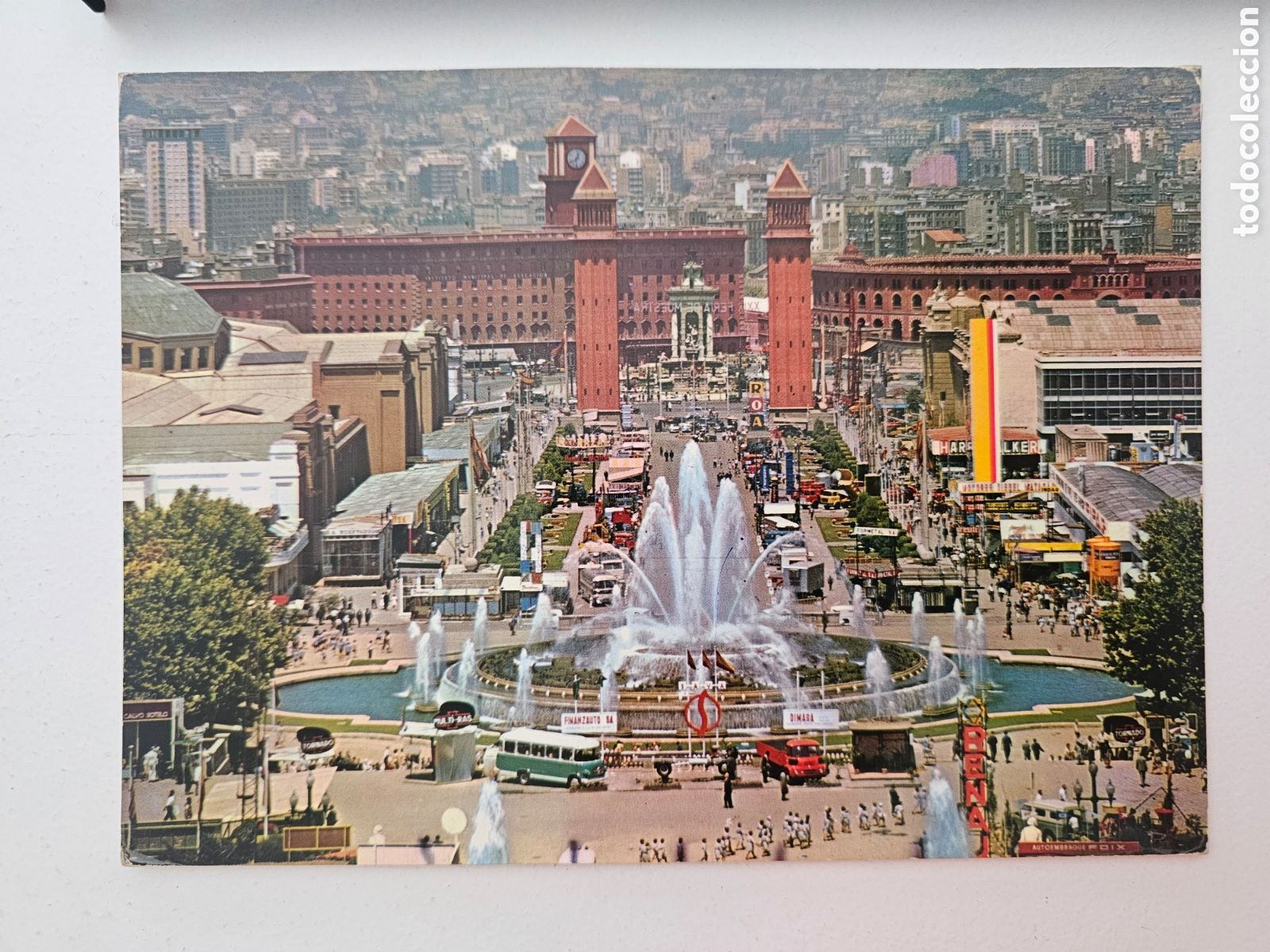 Postales: Postal Antigua Barcelona - Parque de Montju&iuml;ch, Surtidor Gigante (Zerkowitz, N.&ordm; 405)