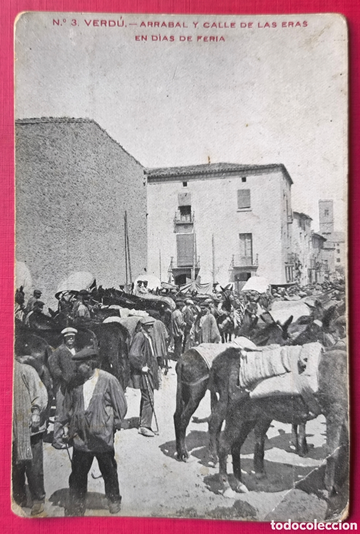 Postales: VERD&Uacute; FIRA RAVAL CARRER DE LES ERES POSTAL ANIMADA FOTOTIPIA LLEIDA C. 1915