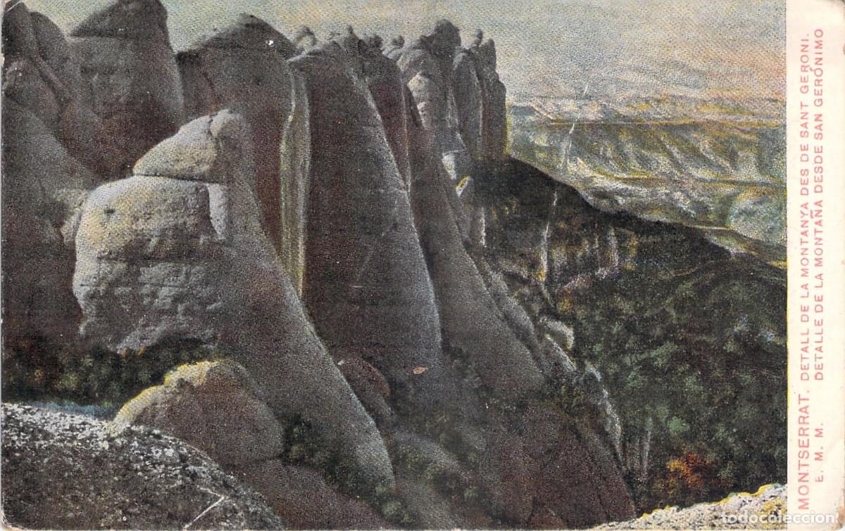 Postales: Postal de Montserrat, detalle de la monta&ntilde;a desde Sant Geroni
