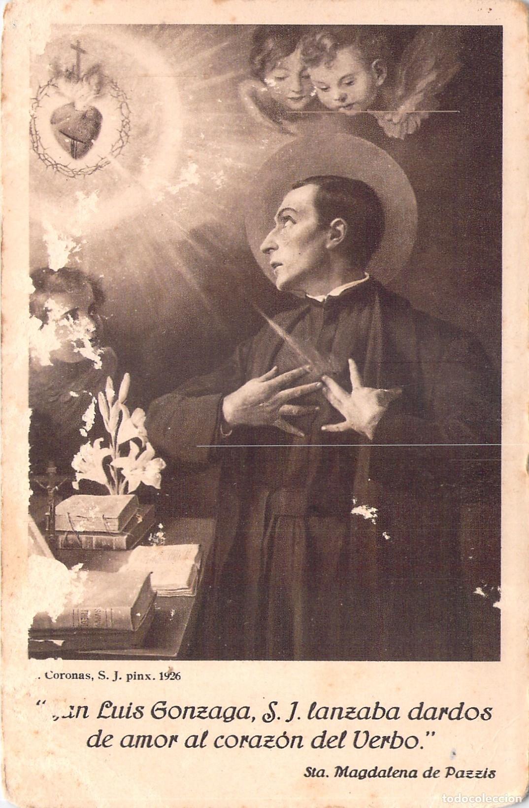 Postales: Postal de San Luis Gonzaga, impresi&oacute;n de Mumbr&uacute; Barcelona