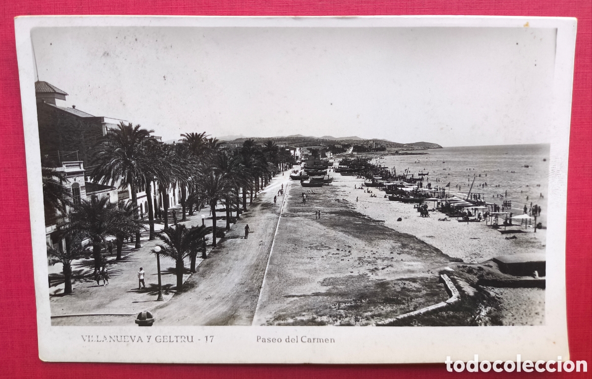 Postales: VILANOVA I LA GELTR&Uacute; PASSEIG DEL CARME POSTAL FOTOGR&Aacute;FICA C. 1940