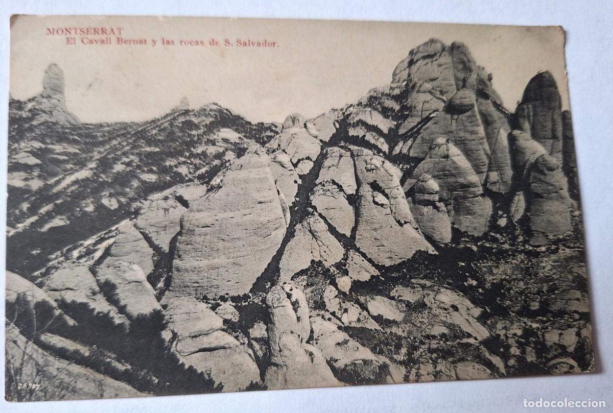 Postales: MONTSERRAT - POSTAL MUY ANTIGUA MANUSCRITA EN 1918 - CAVALL BERNAT Y ROCAS S. SALVADOR