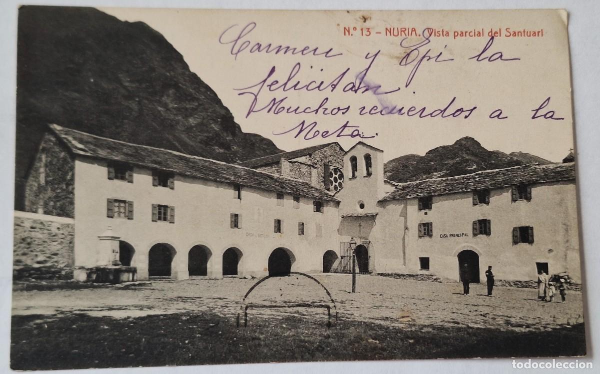 Postales: NURIA - POSTAL MUY ANTIGUA MANUSCRITA EN 1910 - VISTA PARCIAL DEL SANTUARIO