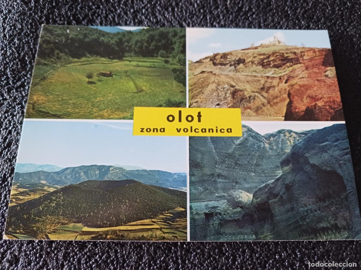 Postales: 1187 C OLOT, ZONA VOLCANICA, VOLCAN SANTA MARGARITA, EXTERIOR E INTERIOR, ed. albo