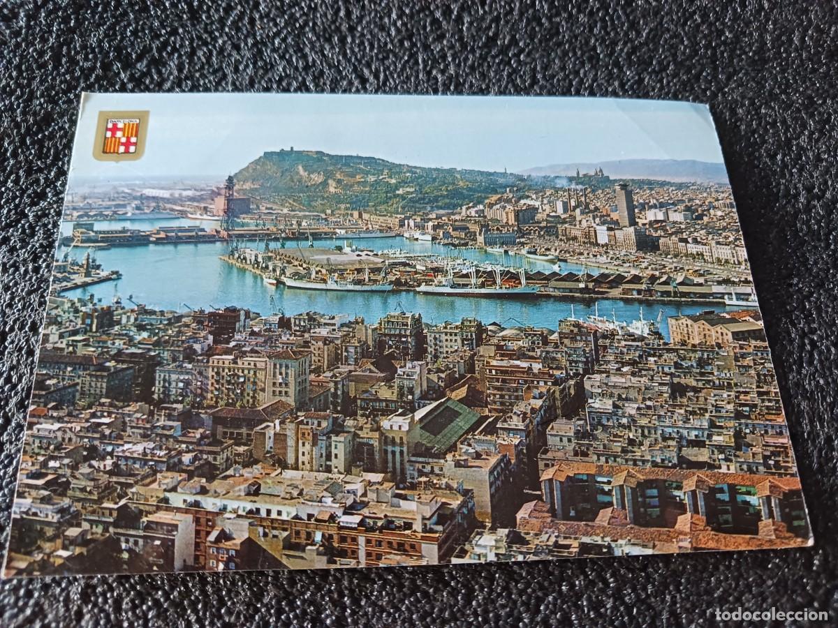 Postales: 356 BARCELONA, PORT, VISTA AEREA, ed. escudo, circulada