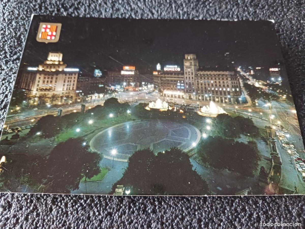 Postales: 662 BARCELONA. PLAZA DE CATALU&Ntilde;A. VISTA NOCTURNA, ed. escudo, escrita
