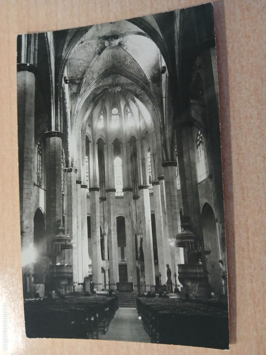 Postales: postal fotografica barcelona, basilica santa maria del mar, interior, foto cuyas