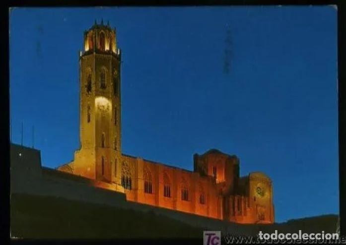 Postales: Lleida. *Seo antigua. Vista nocturna* Ed. C. y P. n&ordm; L 502. Circulada 1976.