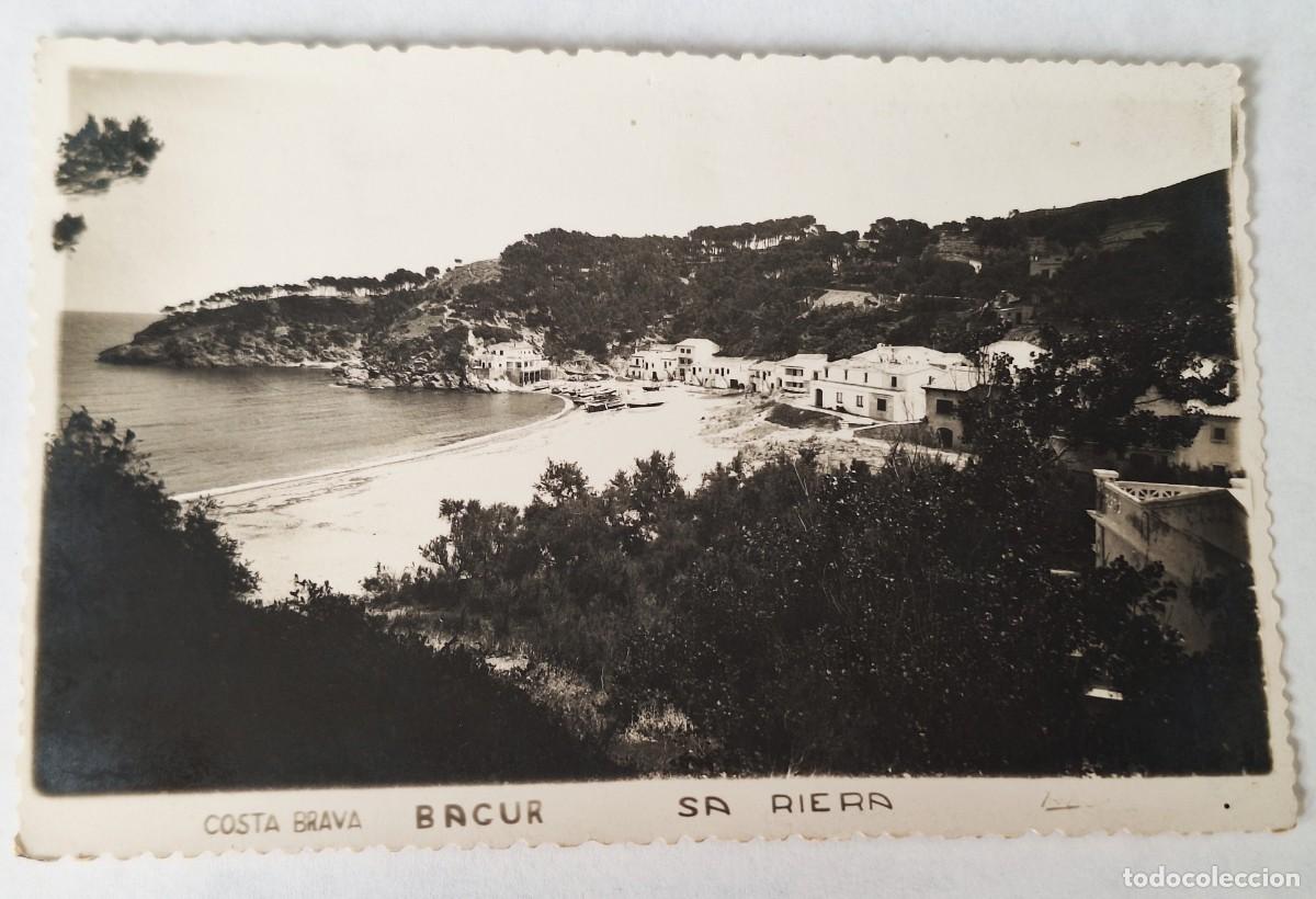 Postales: BAGUR (COSTA BRAVA) - POSTAL MUY ANTIGUA MANUSCRITA EN 1956 - PLAYA Y CASAS SA RIERA
