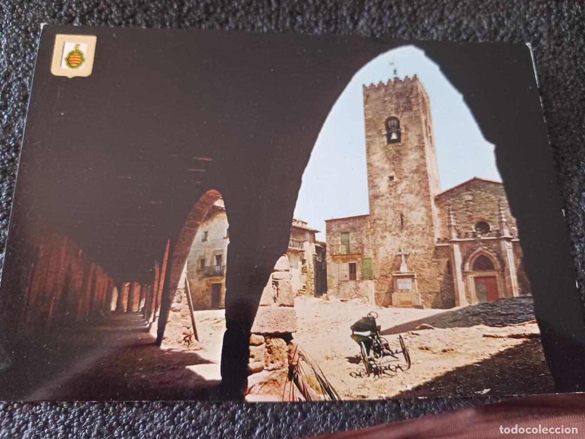 Postales: 4 Santa Pau PORTICOS PLAZA E IGLESIA, ED. ESCUDO