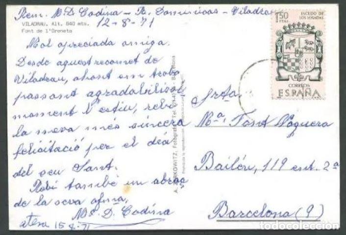 Postales: Viladrau. *Font de l&acute;Oreneta* Ed. A. Zerkowitz. Circulada 1971. - Foto 2