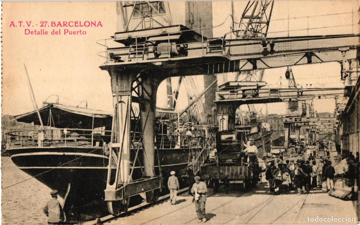 Postales: Barcelona A.T.V. 27 Detalle del puerto - Angel Toldra Viazo - Felicitaci&oacute; Els Guardes Rurales Matar&oacute;