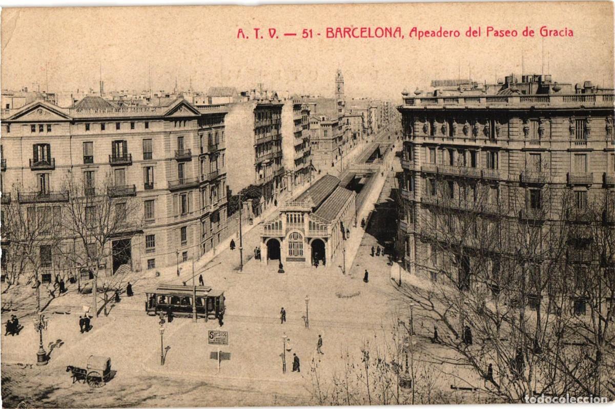 Postales: Barcelona A.T.V. 51 Apeadero del Paseo de Gracia - Angel Toldra Viazo