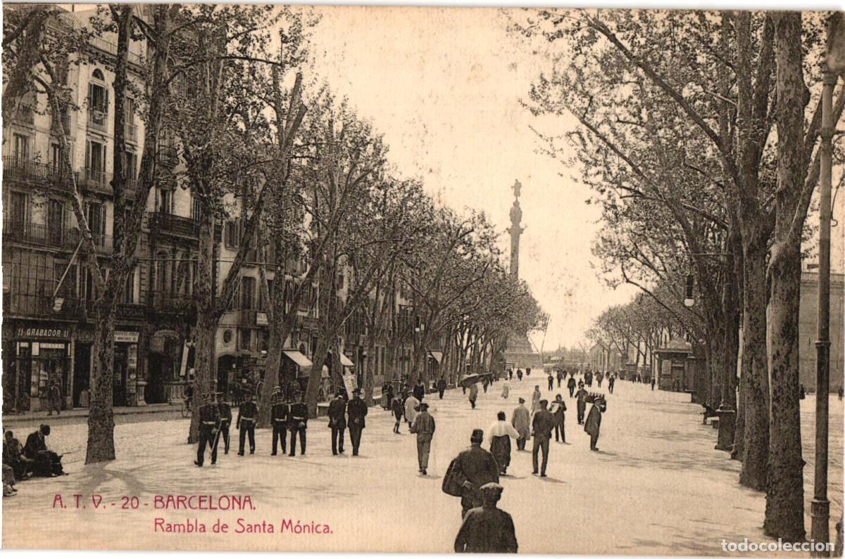 Postales: Barcelona A.T.V. 20 Rambla de Santa M&oacute;nica - Angel Toldra Viazo