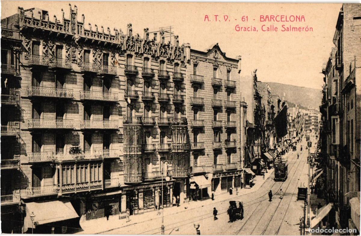 Postales: Barcelona A.T.V. 61 Gracia, Calle Salmer&oacute;n - Angel Toldra Viazo