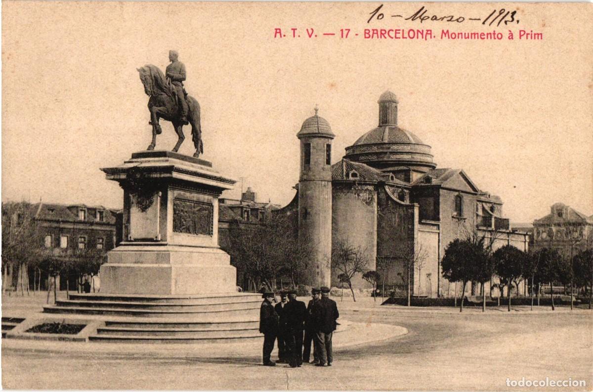 Postales: Barcelona A.T.V. 17 Monumento &aacute; Prim - Angel Toldra Viazo
