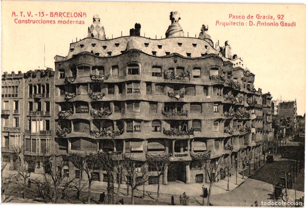 Postales: Barcelona A.T.V. Paseo de Gracia, 92 D. Antonio Gaud&iacute; - Angel Toldra Viazo