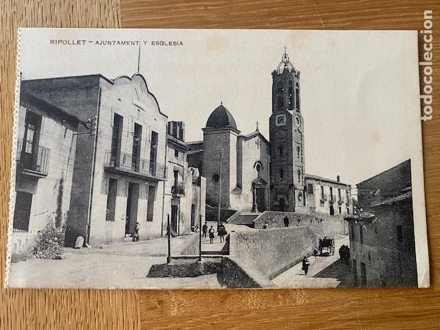 Postales: POSTAL DE RIPOLLET, AJUNTAMENT Y ESGLESIA. MAURI FOTOGRAFO