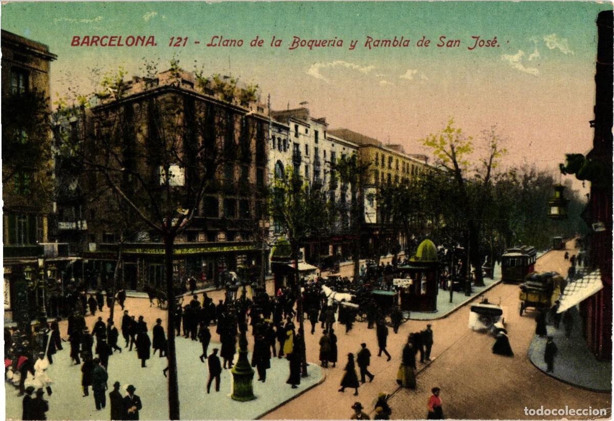 Postales: Barcelona - 121 Llano de la Boqueria y Rambla de San Jos&eacute; - Jorge Venini