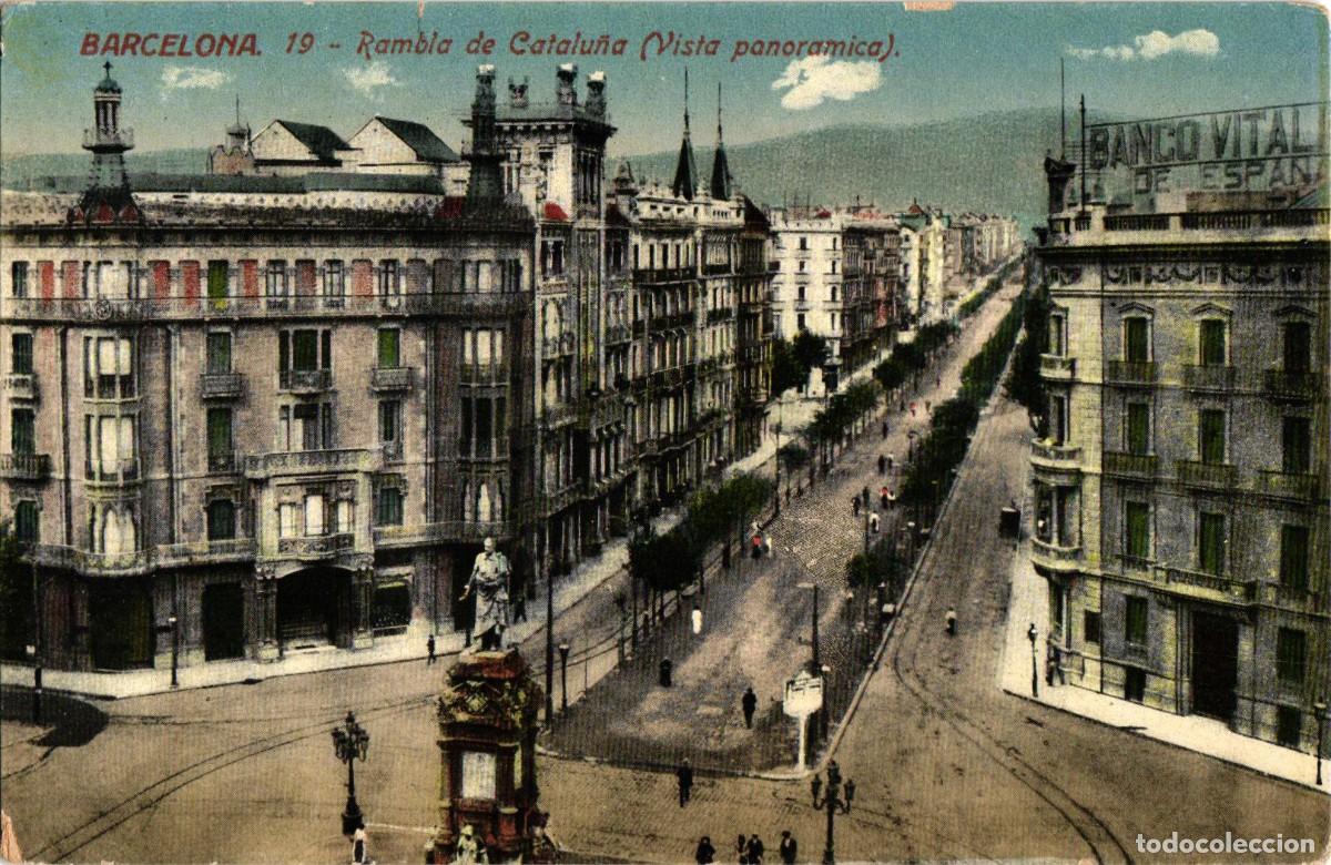 Postales: Barcelona - 19 Rambla de Catalu&ntilde;a Vista Panoramica - Jorge Venini