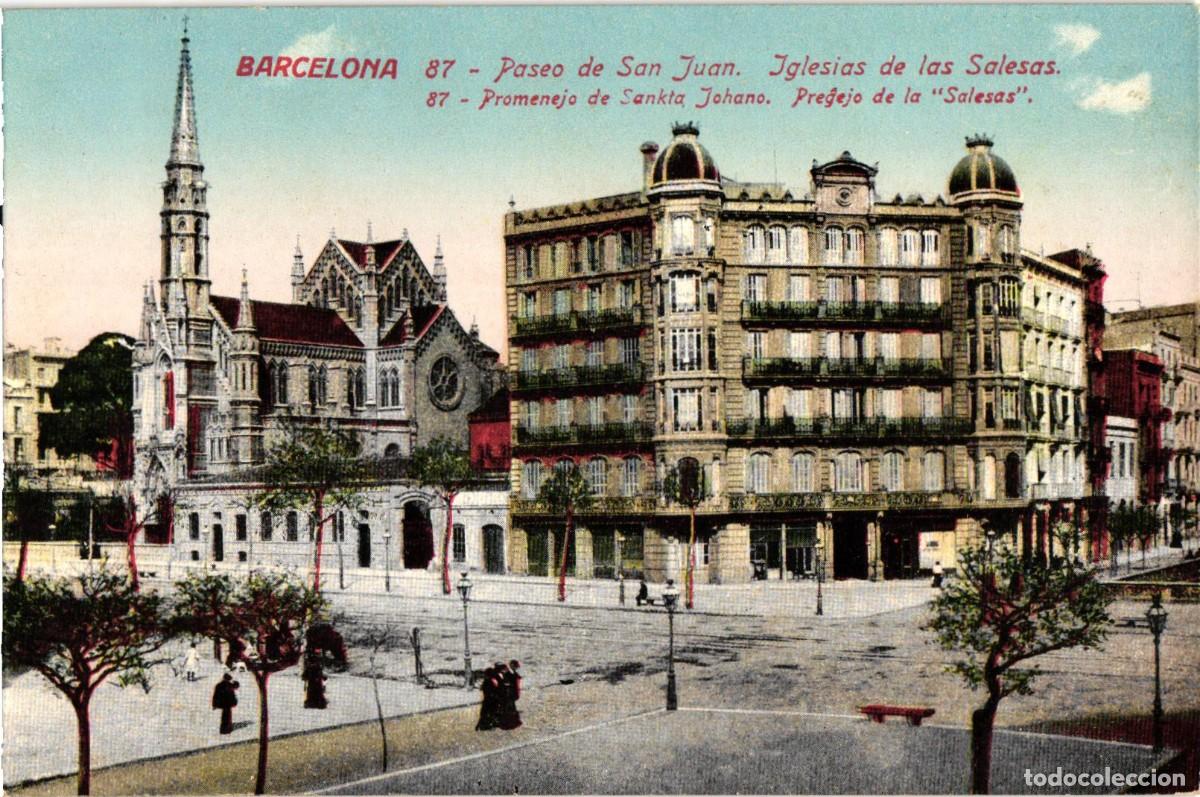 Postales: Esperanto - Barcelona - 87 Paseo de San Juan - Iglesias de las Salesas - Jorge Venini