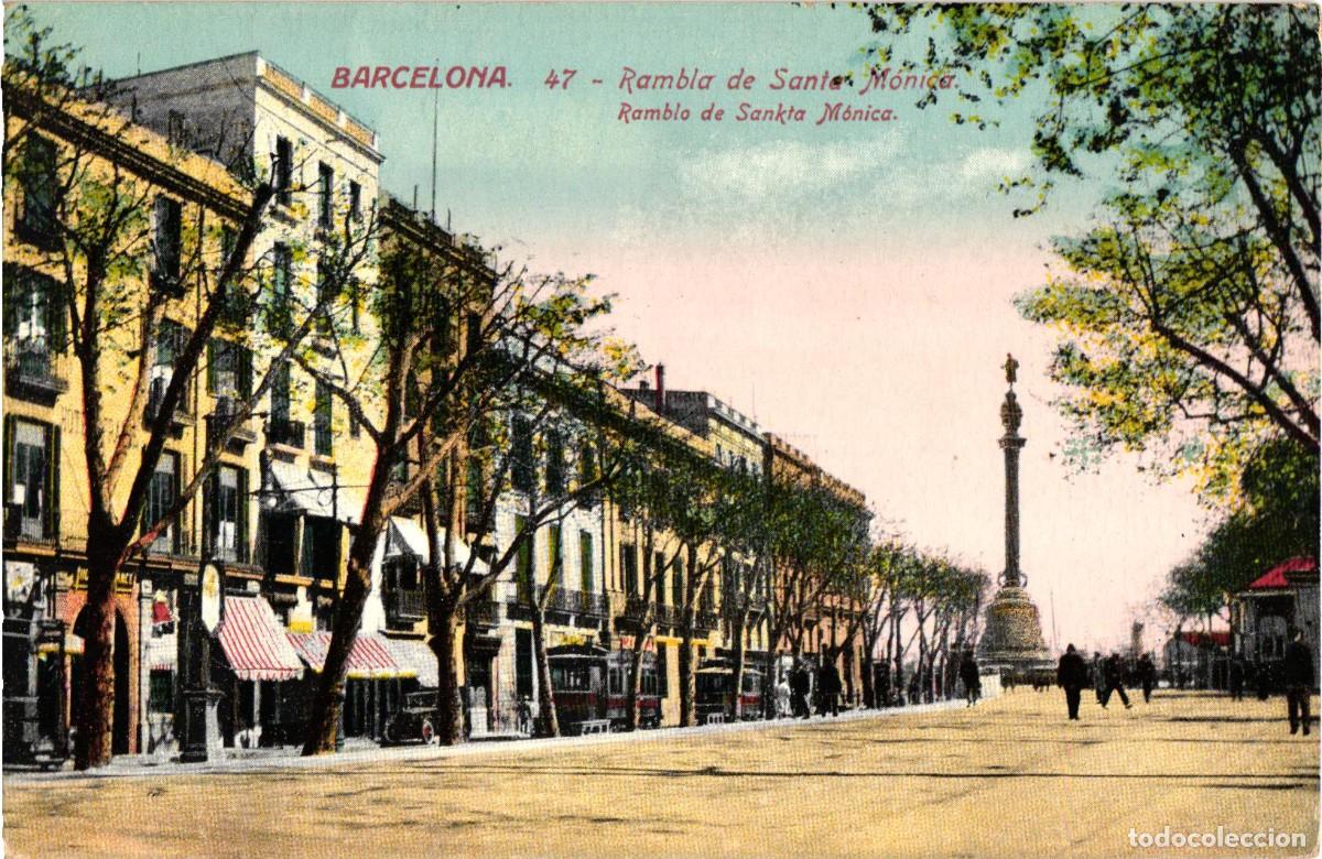 Postales: Esperanto - Barcelona - 47 Rambla de Santa Monica Ramblo de Sankta Monica - Jorge Venini