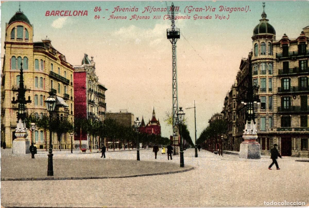 Postales: Esperanto - Barcelona - 84 Avenida Alfonso XIII Gran Via Diagonal - Jorge Venini