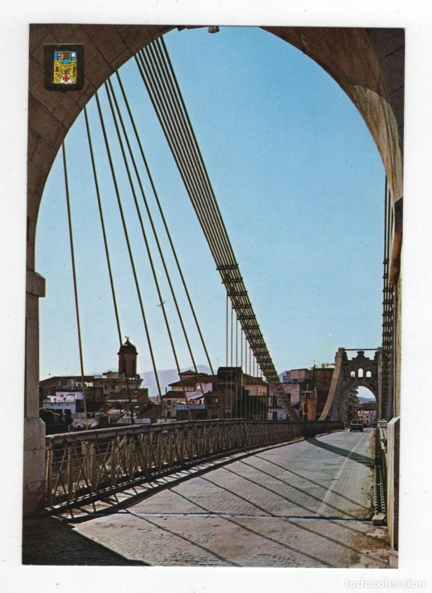 Postales: AMPOSTA (TARRAGONA) PUENTE VERTICAL SOBRE EL RIO COMERCIAL ESCUDO DE ORO SIN ESCRIBIR VER DOS CARAS